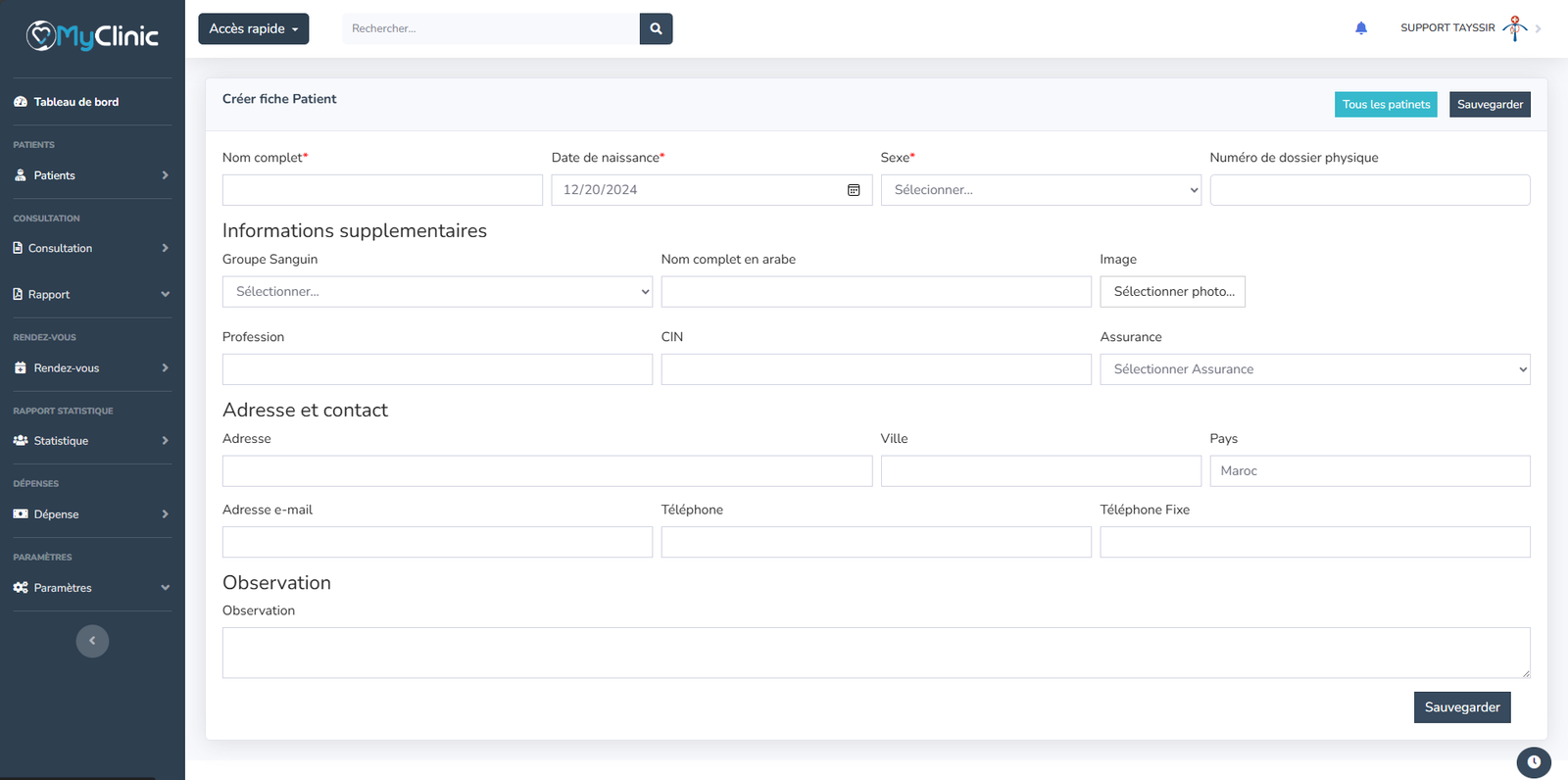 Image de création des patients