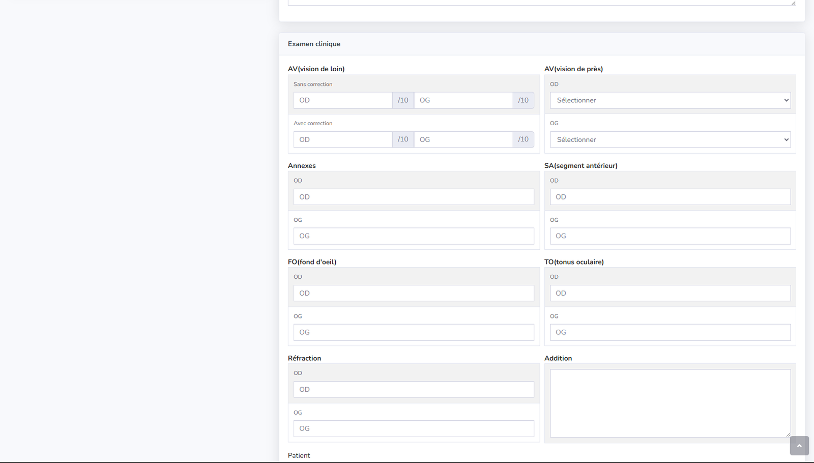 Image de création des patients